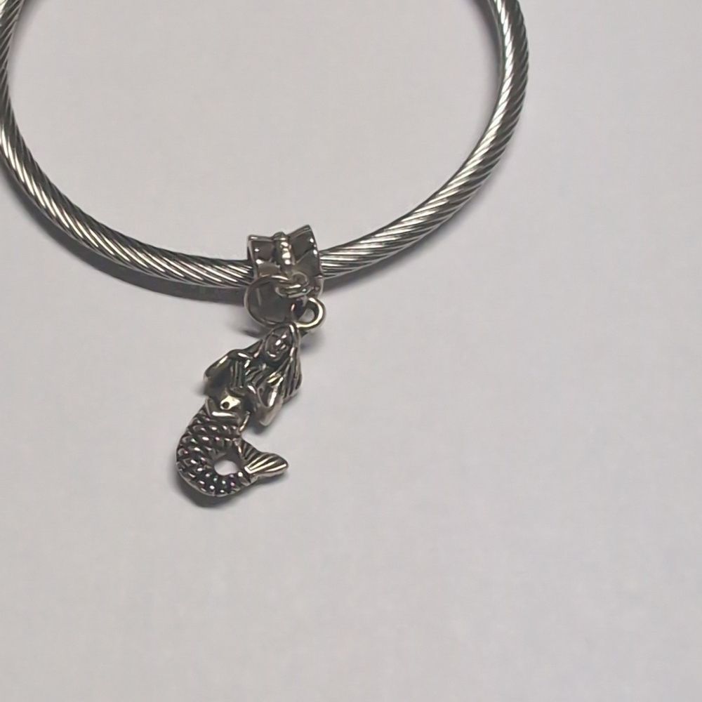 Silver Mermaid Charm for Pandora Style Bracelet‎
